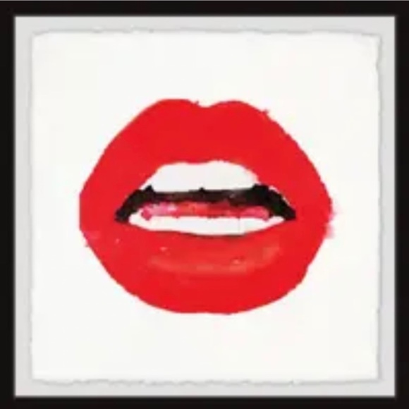 Brand New Marmont Hill Handmade Red Lips Framed Print (pls read info below) - Picture 3 of 7